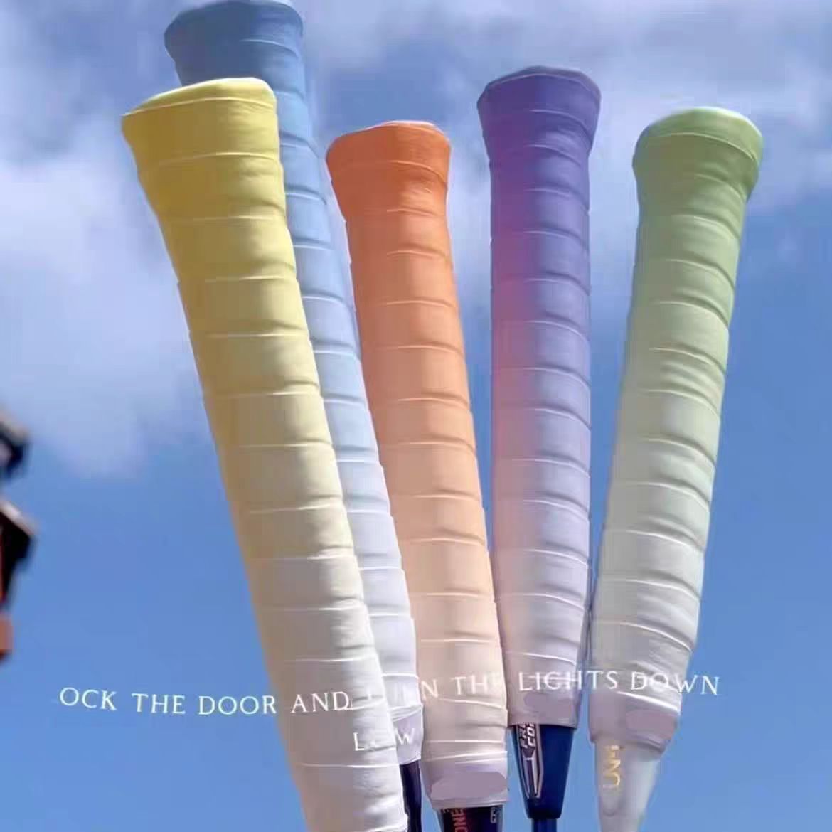 Side Tape Racket - 12PCS Gradient Color Tennis Racket Grip