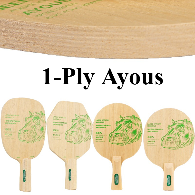Table Tennis Blade - JEELS Green Hippo 1 Ply Ayous