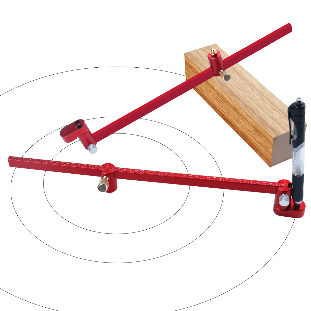 Table Tennis Zone - Adjustable Drawing Circle Ruler,Aluminum Compass Scribe