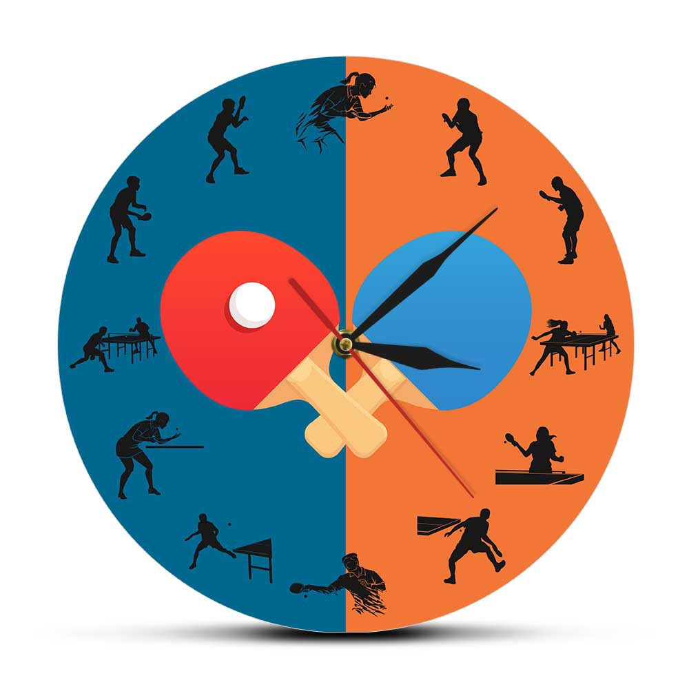 Table Tennis Live - Ping Pong Wall Clock Silent Table
