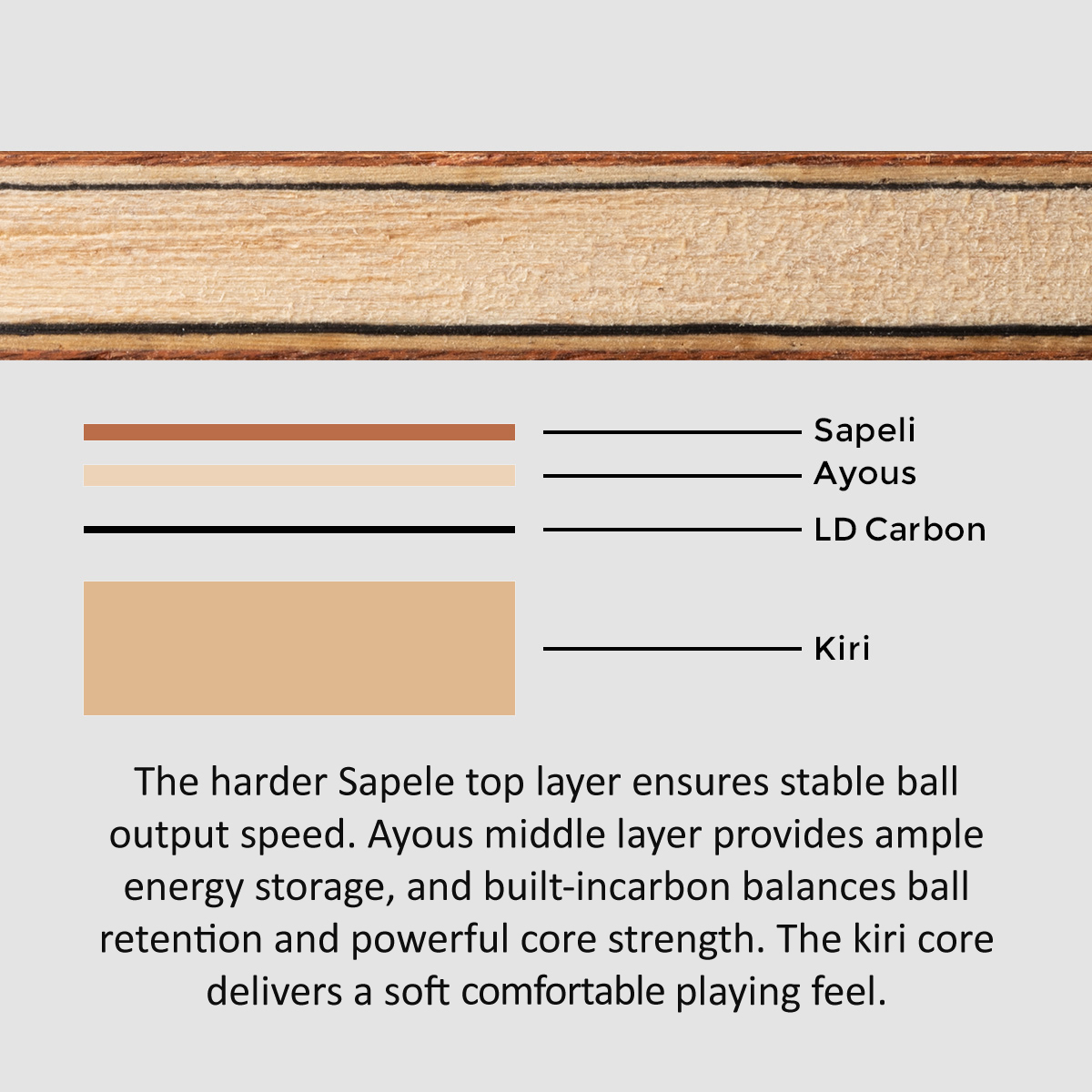 SANWEI TOKSPIN Sapele Carbon T - огляд і ціна Table Tennis Custom Bat