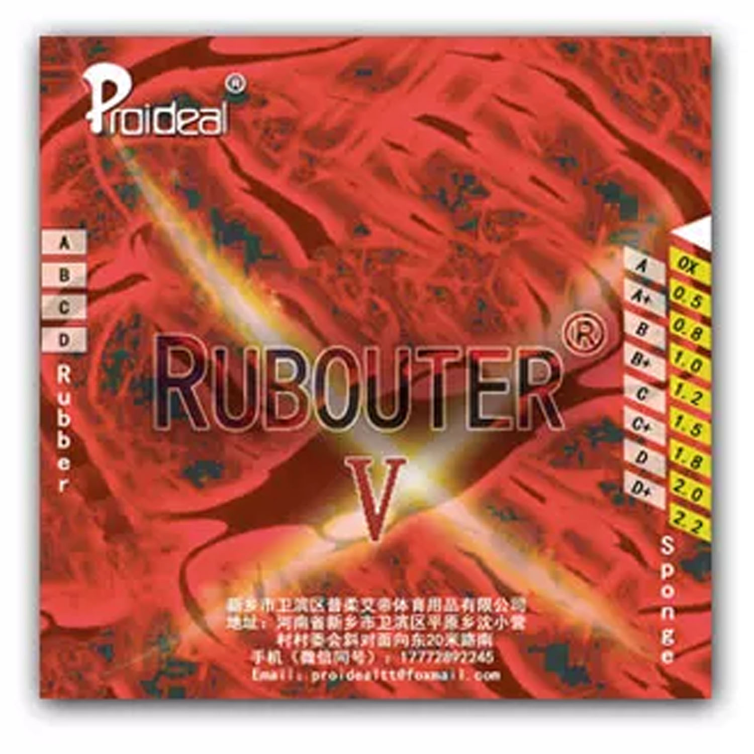 Proideal RUBOUTER V Grade D Ra - огляд і ціна Table Tennis Pro